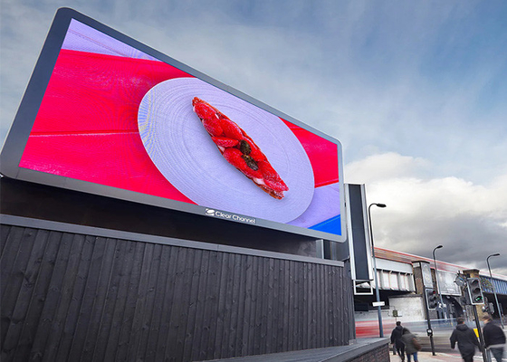 Outdoor LED Digital Signage On the Wall/Pillar 110-240v AC City Street