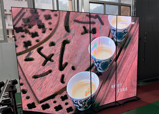 Shopping Mall Digital Information Sign Moveable LED Poster Screen Metal Frame