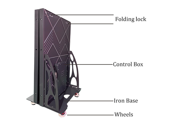 Folding Poster LED Display Background Movable Signage WIFI 4G Network